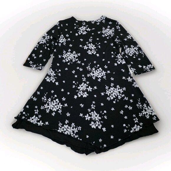 Papa Vancouver Tunic Womens L Black Floral Layered 3/4 Sheer Sleeves Lagenlook - Picture 14 of 16